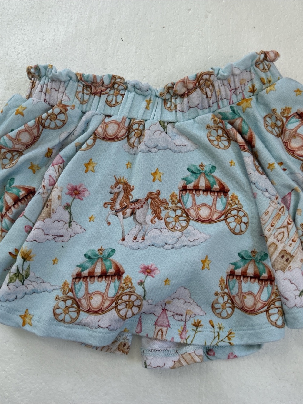Posh peanut Catherine bamboo twirl skirt Blue fairy princess castle carriages, 2